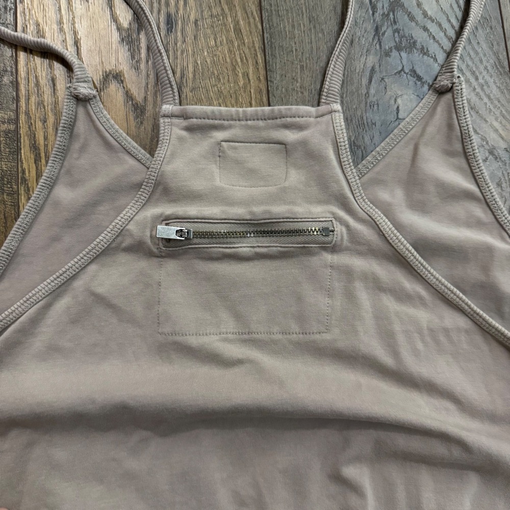 Free People FP Movement Hot Shot Onesie Jumpsuit Taupe Tan Medium Oversized Boho - Picture 7 of 8
